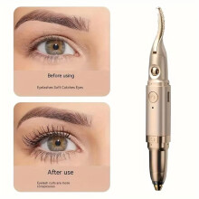 Women'S Heated Electric Eyelash Curler and Eyebrow Trimmer 2-in-1 with 2 Temp Settings USB Rechargeable 10s Fast Heating