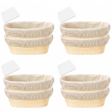 Lot de 8 paniers de fermentation ovales de 25 cm (10 pouces) - Bols à pâte à pain - Cadeaux pour boulangers - Paniers de fermentation
