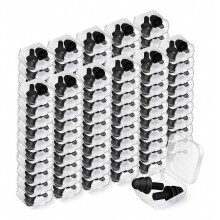 100 Pairs Ear Plugs Bulk, NRR 29dB Reusable Silicone Ear Plugs with Plastic Cases Soft Foam for Sleeping Noise