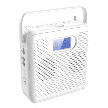 Prenosný Bluetooth CD prehrávač s vertikálnym dizajnom, CD reproduktormi, FM rádiom, podporou USB, AUX a LCD d