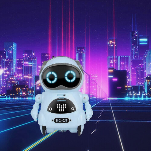 Pocket RC Robot Talking Interactive Voice Recognitions Record Singing Dancing Remote Control RC Robot Toys for Kid Blue 2