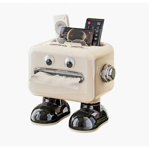 Multi-Functional Tissue Box Desktop Tissue Organizer with Remote Control Holder Napkin Dispenser