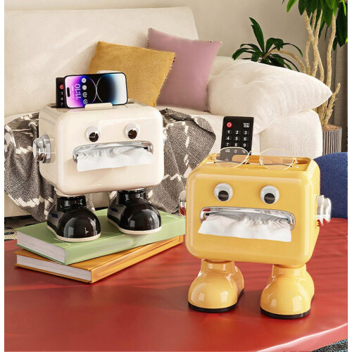 Multi-Functional Tissue Box Desktop Tissue Organizer with Remote Control Holder Napkin Dispenser 1