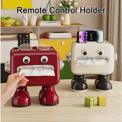 Multi-Functional Tissue Box Desktop Tissue Organizer with Remote Control Holder Napkin Dispenser 2