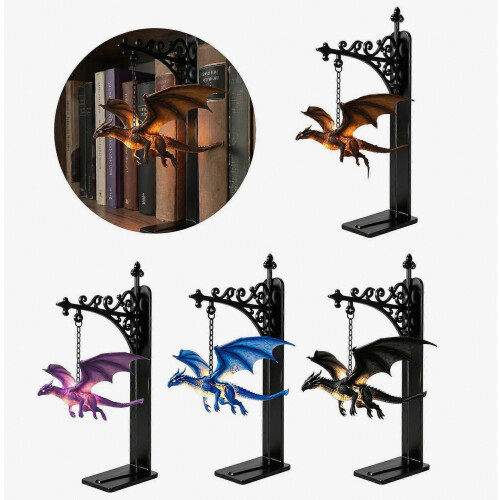 Magical Flying Dragon Bookshelf Lamp with Warm LED Night Light 1