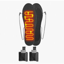 Electric Heated Insoles with Battery Box Outdoor Thermal Insoles Washable Warming Shoe Insoles for Skiing Camping-one size