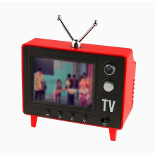 Miniatuur-tv met opbergruimte - Speelt echte video's af - voor poppenhuis en diorama