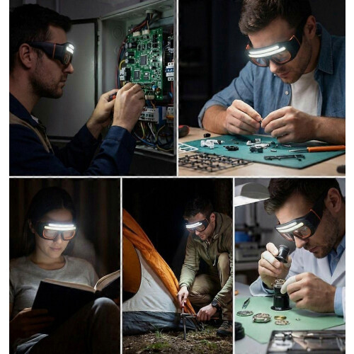 Multi-functional Eyeglass Lamp Type-C Charging Wave Sensor Control Headlamp Ultra Light Glasses Light for 800mah 1