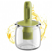 Oliedispenser met siliconenborstelset, BPA-vrij, hittebestendig, voor koken, bakken, barbecueën, keuken en picknick.