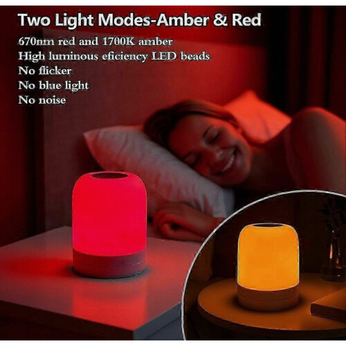 Red Night Light Red Light Therapy Sleep,670nm Red Light Nightlight Lamp For Sleep,Zero Bluelight,Touch&Remote Control,For Support Deep Relax 1
