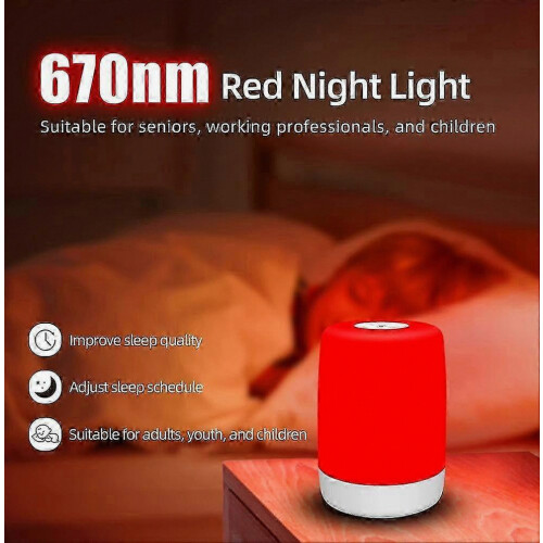 Red Night Light Red Light Therapy Sleep,670nm Red Light Nightlight Lamp For Sleep,Zero Bluelight,Touch&Remote Control,For Support Deep Relax 2