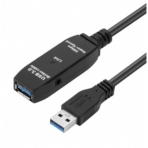 Predlžovací kábel USB 3.0 samec-samica pre synchronizáciu dát Super Speed, dĺžka: 15 m