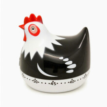55 Minutes Novelty Chicken Kitchen Timer Mechanical Rotating Alarm for Cooking Baking Countdown Clock Reminder Tool Black