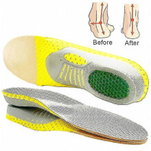 PVC-gevoerde inlegzolen voor schoenen, met voetboogondersteuning voor platvoeten.