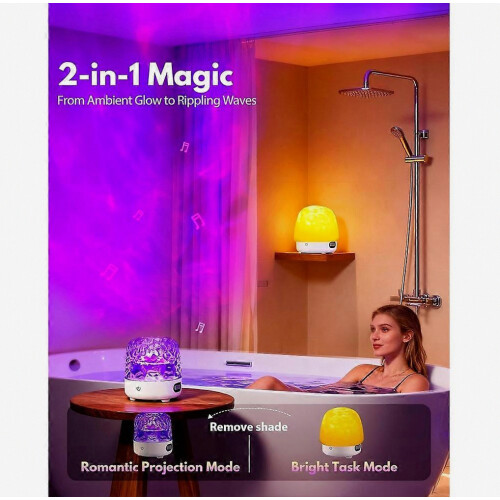 Lampe de douche/salle de bain LED étanche 16 couleurs, rechargeable, avec télécommande et commande tactile 1