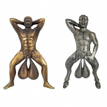Lot de 2 heurtoirs de porte décoratifs, pendentif en résine représentant un homme musclé, pour la décoration intérieure.