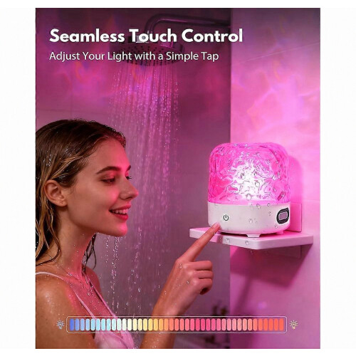 Lampe de douche/salle de bain LED étanche 16 couleurs, rechargeable, avec télécommande et commande tactile 2