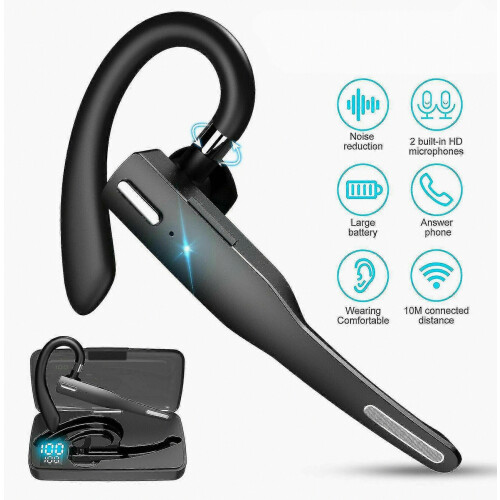 Auricolari wireless Bluetooth 5.0 per camionisti con doppio microfono e cancellazione del rumore.
