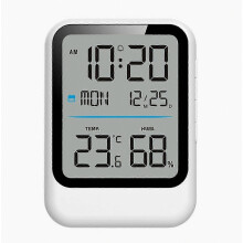 Sveglia elettronica digitale con sensore di temperatura e umidità, display di ora/settimana/data/temperatura/umidità, piccola sveglia da scr