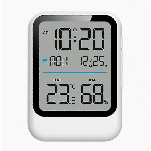 Digital Electronic Alarm Clock Temp Humidity Sensor Time/Week/Date/Temp/Humidity Display Desk Small LED Clocks White