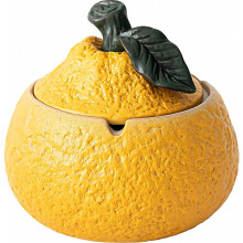 Ashtray with LidSmoking Ash Trays Tangerine Shaped - Cigars Ash Container with Lid Decorative Storage Organizer for Home Offices