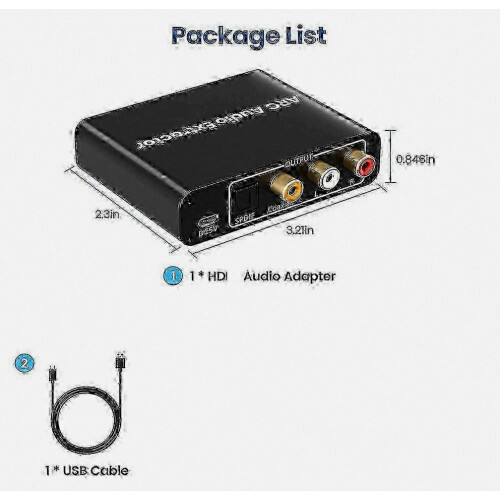 Μετατροπέας ήχου HDMI ARC, οπτικό ομοαξονικό SPDIF ψηφιακό σε RCA 3.5mm με υποστήριξη 5.1 1