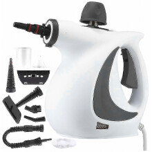 Furniture Garments Car Seats Kitchen EU Handheld Pressurized Steam Cleaner, Multi-Use - black white gray