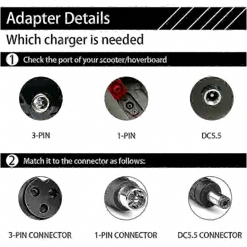 Replacement Electric Scooter Charger, Universal Compatibility 42v 2a Adapter With Quick Charge For M365, Pro2, Mi 3, E22 2