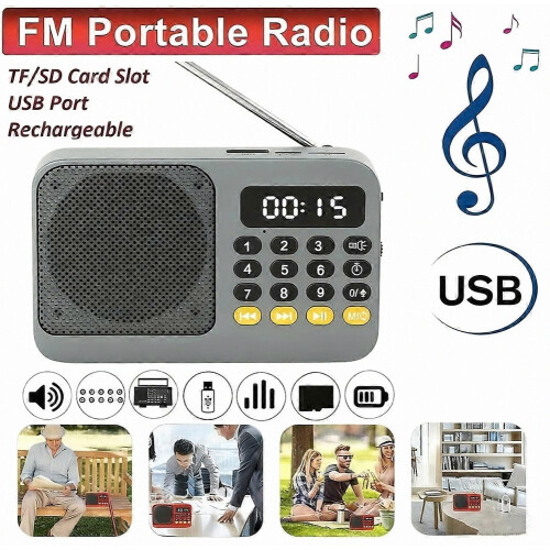 Φορητό ηχείο Bluetooth 5.0 FM Radio με LED Light Υποστήριξη εγγραφής κάρτας TF Αναπαραγωγή USB 1