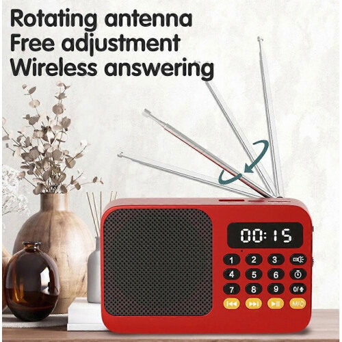 Φορητό ηχείο Bluetooth 5.0 FM Radio με LED Light Υποστήριξη εγγραφής κάρτας TF Αναπαραγωγή USB 2