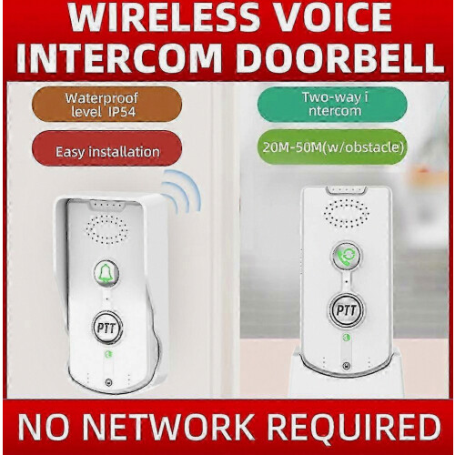1000M Long Range 2.4Ghz Wireless o Intercom Door Phone System with Voice Sender & Receiver - Black 1