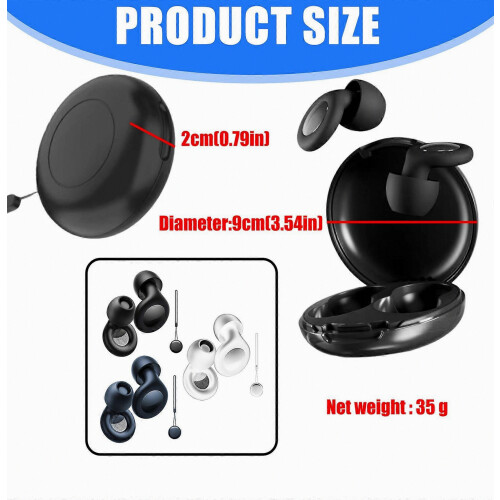 Ear Plugs with Storage Case for Work Study Sleep Silicone Earplugs Hearing Protections Noise Cancelling Earplug Reusable  Black 2