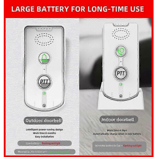 1000M Long Range 2.4Ghz Wireless o Intercom Door Phone System with Voice Sender & Receiver - Black 2