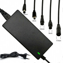 Chargeur 42V 2A avec 5 connecteurs pour batteries lithium 24-36V et accessoires pour scooters électriques