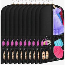 Lot de 10 housses de costume de danse avec housse imperméable et triple poche pour les compétitions enfants