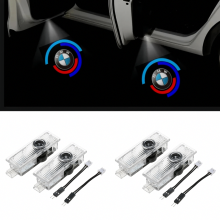 4x LED-Türlicht-Logoprojektoren, kompatibel mit BMW, Autozubehör – 50-Jahre-Jubiläumsausgabe