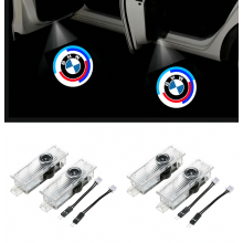 4x LED-Türlicht-Logoprojektoren, kompatibel mit BMW, Autozubehör – 50-Jahre-Jubiläumsausgabe Modell B