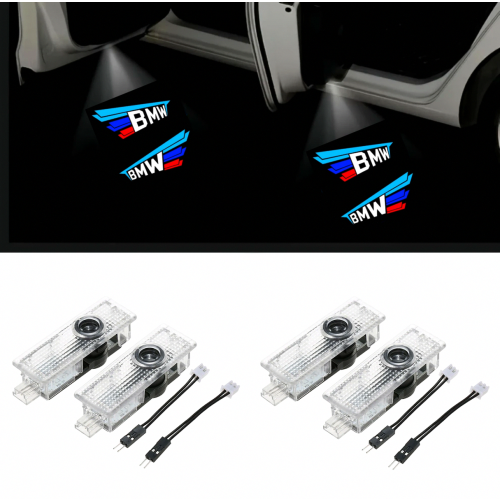 4 projecteurs de logo LED pour portières, compatibles BMW, accessoires auto – version circuit