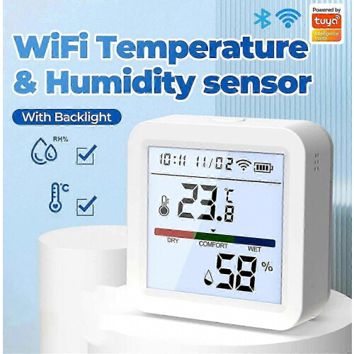 Tuya WiFi Temperature Humidity Sensor Smart Life Backlight Hygrometer Thermometer Sensor Support for Alexa Google Home 2