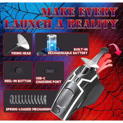 Αναβάθμιση Spider Web Shooter 2.0 με 8,5ft Spider Web, παιχνίδι εκτοξευτή καρπού για παιδιά 1