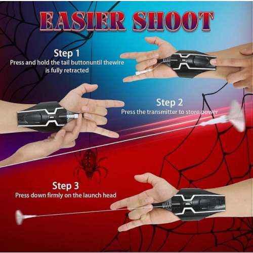 Αναβάθμιση Spider Web Shooter 2.0 με 8,5ft Spider Web, παιχνίδι εκτοξευτή καρπού για παιδιά 2