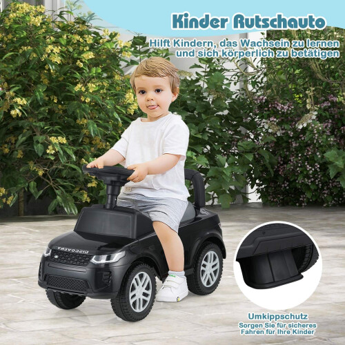 Loopauto met opbergruimte - Zwarte kinderduwspeelgoed 2