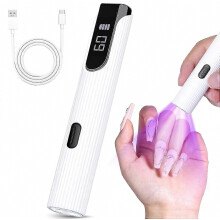 Lampada UV portatile wireless per unghie in gel, mini lampada UV bianca per unghie, ricaricabile.