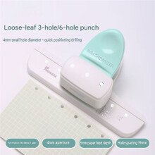 KW-TRIO 4mm Small Hole Puncher for Loose-Leaf Notebooks & Planners - Manual 3-Hole Punch for DIY Crafting & Organization