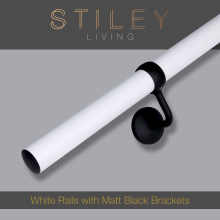 (1.2m) Stiley Living Matt White & Matt Black Handrail Kit