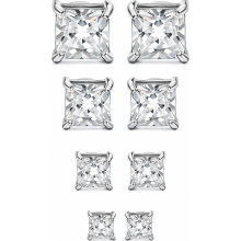 4 paar roestvrijstalen magnetische oorstekers zonder gaatjes voor dames en heren, oorclips met zirkonia, 5, 6, 7 en 8 mm