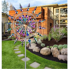 3D Metal Windmill Garden Stake, Kinetic Wind Spinner and Wind Catcher Decoration for Yard, Patio and Garden Outdoor