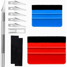 10-Piece Window Tint and Car Wrap Squeegee Tool Set, Felt Edge Scrapers for Applying Film, Vinyl and Protective Coverings