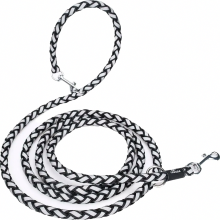 Hondenriem met reflecterende strepen, dubbele nylon hondenlijn met 2 karabijnhaken, verstelbaar tot 2,5 m voor kleine tot middelgrote honden
