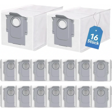 16 bolsas para polvo de gran capacidad para aspirador robot, recambio desechable resistente para base de autovaciado